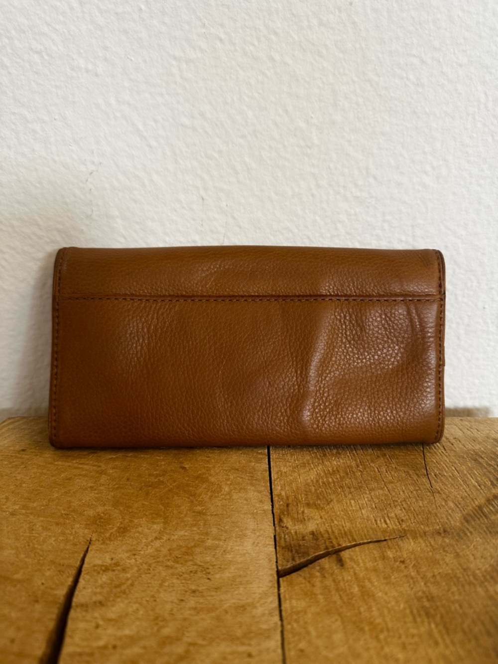 Michael Kors Camel Brown Pebbled Leather Wallet with Gold Hardware - Picture 2 of 3